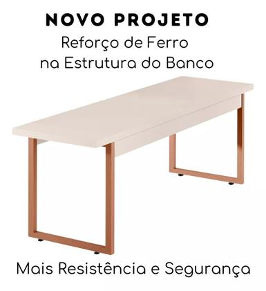 Imagem de Mesa Cozinha 2 Bancos Industrial Retangular 120x80 Pé Metal