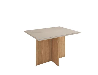 Imagem de Mesa Cozinha Retangular para Sala Jantar Madeira Com Tampo em Vidro Temperado para 4 Cadeiras Paris 1200x900 Casa D - Offwhite/Noce