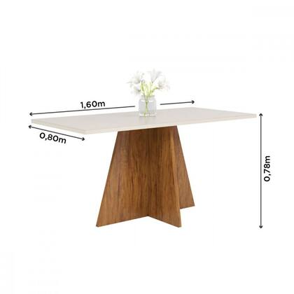 Imagem de Mesa Dailus 160x80 Imbuia Blonde e Off White Viero