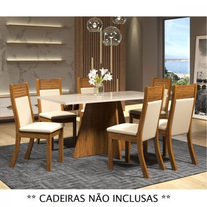 Imagem de Mesa Dailus 160x80 Imbuia Blonde e Off White Viero