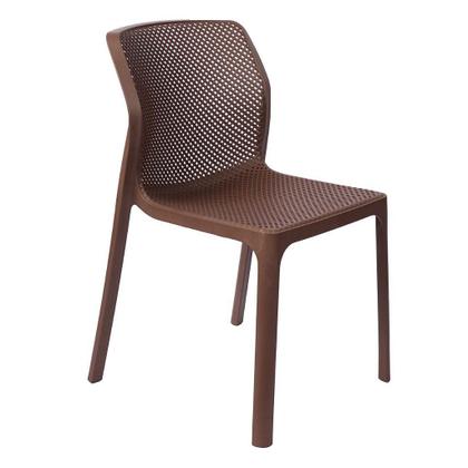 Imagem de Mesa de Alumínio 90cm Tampo Ripado 4 Cadeiras Laryssa Polipropileno Para Varanda