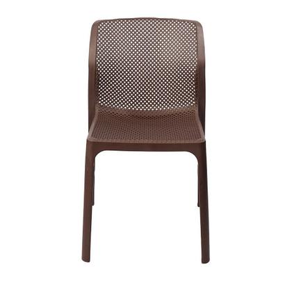 Imagem de Mesa de Alumínio 90cm Tampo Ripado 4 Cadeiras Laryssa Polipropileno Para Varanda