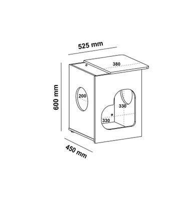 Imagem de Mesa De Apoio Com Nicho E Espaço para Pet Artely Cor Carvalho com Off White