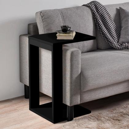 Imagem de Mesa de Apoio Decorativo Preta Mesinha Lateral Decora Sala