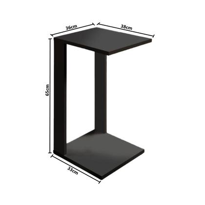 Imagem de Mesa de Apoio Decorativo Preta Mesinha Lateral Decora Sala