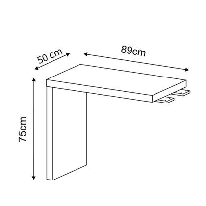 Imagem de Mesa de Apoio Executiva Preta