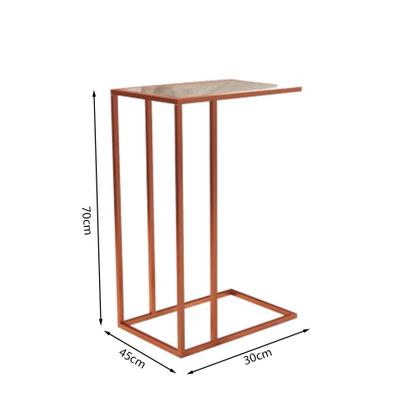 Imagem de Mesa de Apoio Industrial Elena Industrial Cobre com Tampo de Vidro
