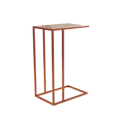 Imagem de Mesa de Apoio Industrial Elena Industrial Cobre com Tampo de Vidro