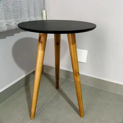 Imagem de Mesa De Apoio Lateral Canto Redonda Decoração Sala Pé Palito