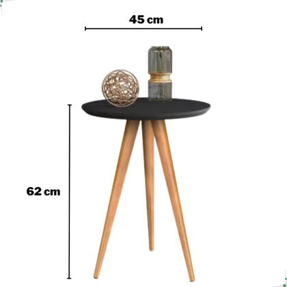 Imagem de Mesa De Apoio Lateral Canto Redonda Decoração Sala Pé Palito