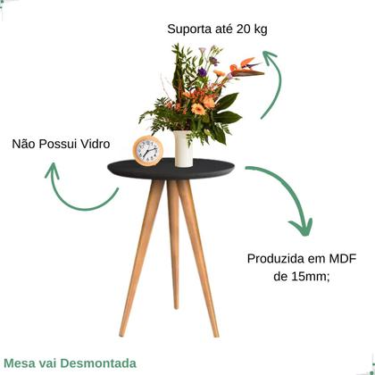 Imagem de Mesa De Apoio Lateral Canto Redonda Decoração Sala Pé Palito
