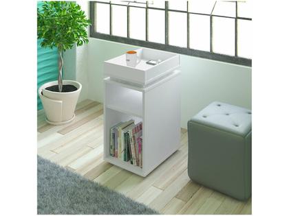 Imagem de Mesa De Apoio Lateral Com Nicho Artely Olivia Cor Branco