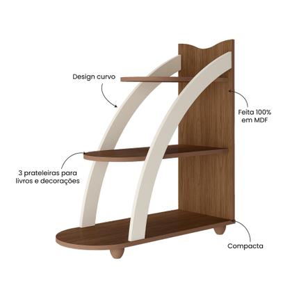 Imagem de Mesa de Apoio Lateral com Prateleiras Andes