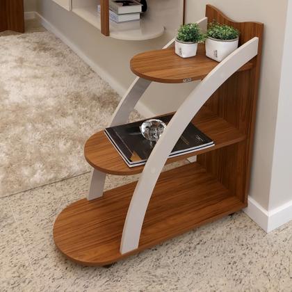 Imagem de Mesa de Apoio Lateral com Prateleiras Andes