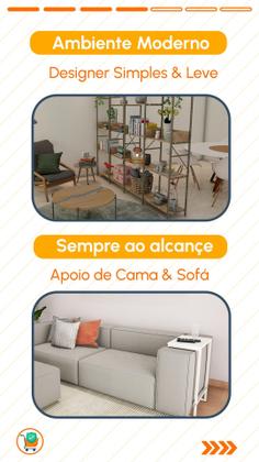 Imagem de Mesa De Apoio Lateral Multiuso Sala Quarto Sofá Home Office Estudo Café Petiscos Eventos