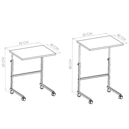 Imagem de Mesa De Apoio Lateral Para Notebook Com Rodizios Preto Noce Oro PP Milani Store