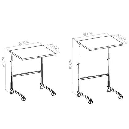 Imagem de Mesa De Apoio Lateral Para Notebook Com Rodizios Preto Noce Oro Pp Milani Store Preto Noce Oro
