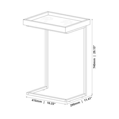 Imagem de Mesa De Apoio Lateral Para Sofa 4774 Perola/ Bronze