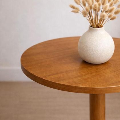 Imagem de Mesa De Apoio Lateral Redonda Monopé Para Sofá e Cama