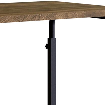 Imagem de Mesa De Apoio Lateral Sofa Ajustável Preto e Noce Oro Industrial Mesinha Auxiliar Placa e Ponto