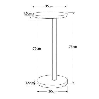 Imagem de Mesa De Apoio Monopé Lateral Redonda Para Sofá Ou Cama Branca