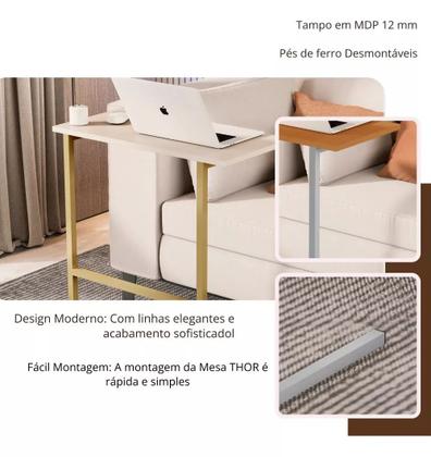 Imagem de Mesa de Apoio para Notebook Auxiliar Home Office MDP/Ferro