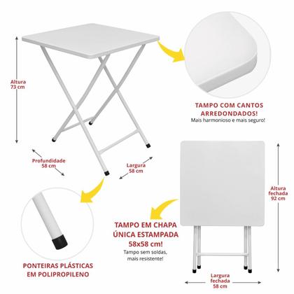 Imagem de Mesa de Bar Dobrável de Aço Ferro Metal Antiferrugem