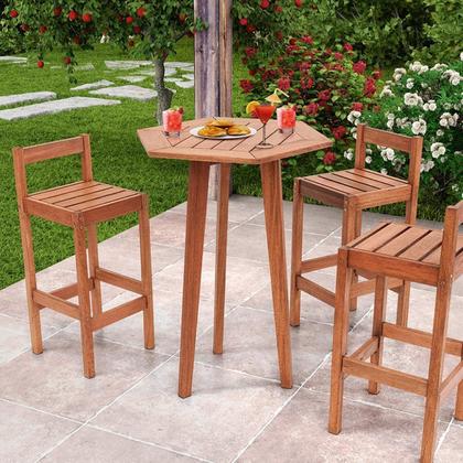 Imagem de Mesa de Bar Hexagonal 75cm X 100cm Ecograndis Jardim Jatoba