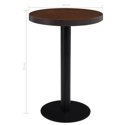 Imagem de Mesa de bistrô vidaXL com tampo redondo de MDF marrom escuro com 60 cm de diâmetro