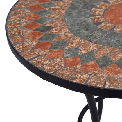 Imagem de Mesa de bistrô VidaXL Mosaic 60 cm com tampo de cerâmica e estrutura de ferro