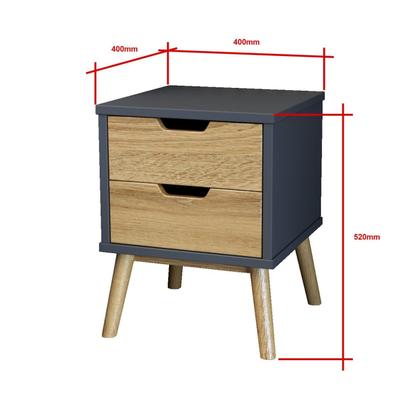 Imagem de Mesa de Cabaceira 2 Gavetas em Madeira Maciça Lara