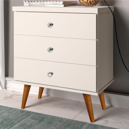 Imagem de Mesa de Cabeceira 03 Gavetas Status J&A Móveis  OFF White