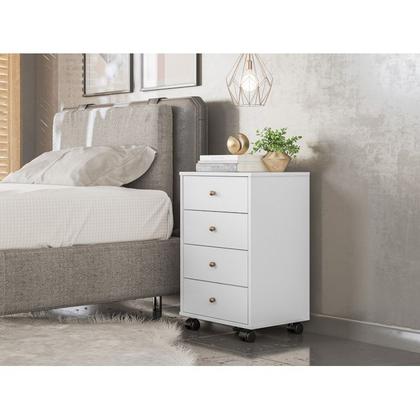 Imagem de Mesa de Cabeceira 04 Gavetas Presence 9070 Branco Demobile