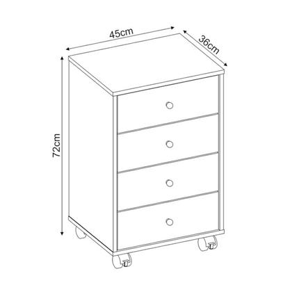 Imagem de Mesa de Cabeceira 04 Gavetas Presence 9070 Branco Demobile