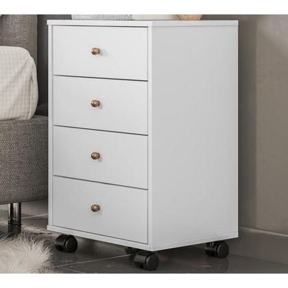 Imagem de Mesa de Cabeceira 04 Gavetas Presence 9070 Branco Demobile