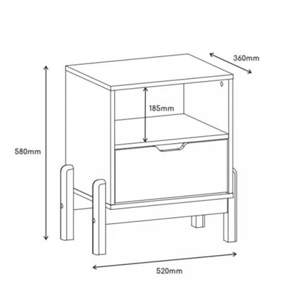 Imagem de Mesa de Cabeceira 1 Gaveta Antares Casa D
