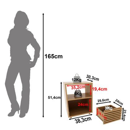 Imagem de Mesa de Cabeceira 1 Gaveta c/ Ripado Amêndoa