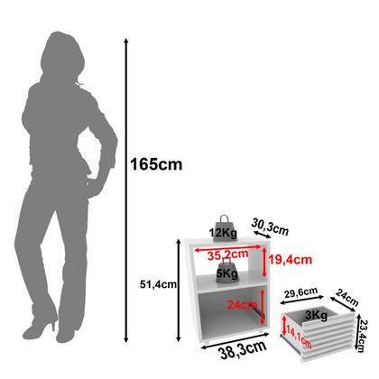 Imagem de Mesa de Cabeceira 1 Gaveta c/ Ripado Branca