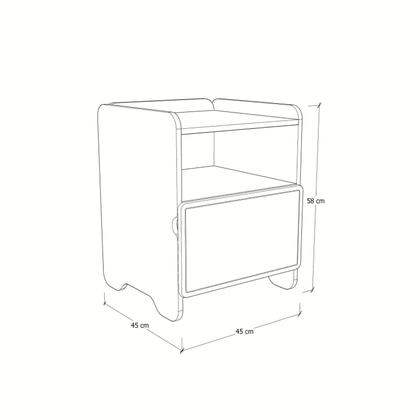 Imagem de Mesa de Cabeceira 1 Gaveta - Cindy 45cm x 45cm x 58cm