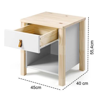 Imagem de Mesa de Cabeceira 1 Gaveta Íris CabeCasa MadeiraOriginals