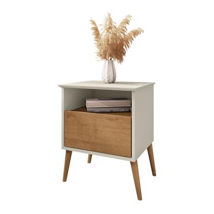 Imagem de Mesa de Cabeceira 1 Gaveta Pés de Madeira Maciça Cancun Móveis Bechara