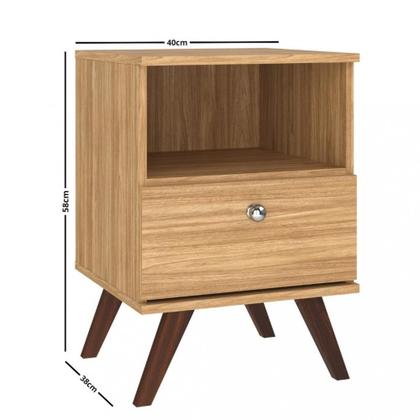 Imagem de Mesa de Cabeceira 1 Gaveta Retro Movelbento