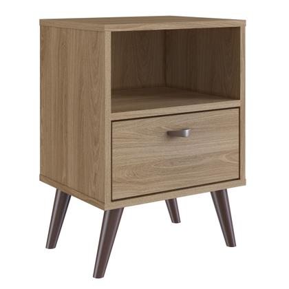 Imagem de Mesa de Cabeceira 1 Prateleira 1 Gaveta Oak - Completa Móveis