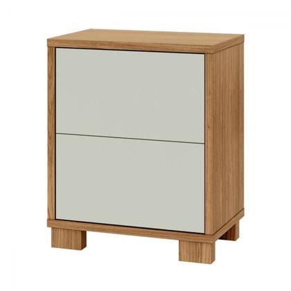 Imagem de Mesa de Cabeceira 2 Gavetas 100% Mdf Tw55 Freijó/Off White - Pradel