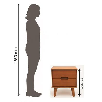 Imagem de Mesa de Cabeceira 2 Gavetas 59,7x50cm Alana