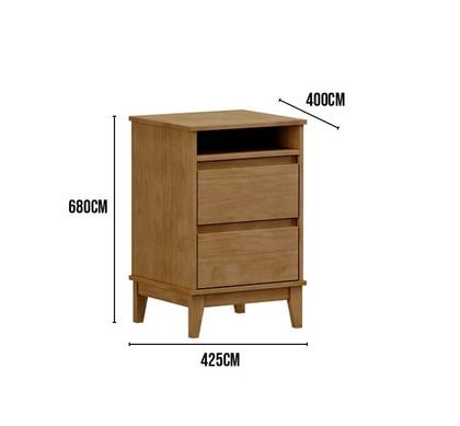 Imagem de Mesa De Cabeceira 2 Gavetas C/Nicho Prata Freijo 2800F - Finestra