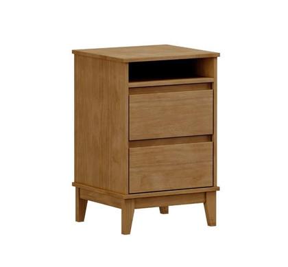 Imagem de Mesa De Cabeceira 2 Gavetas C/Nicho Prata Freijo 2800F - Finestra