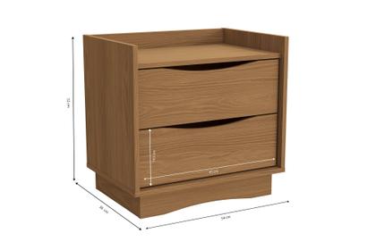 Imagem de Mesa De Cabeceira 2 Gavetas Canela Kappesberg Cor Marrom