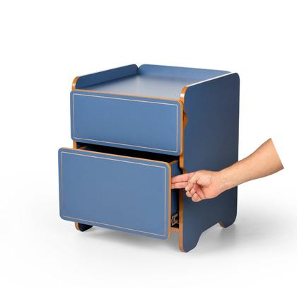 Imagem de Mesa de Cabeceira 2 Gavetas - Cindy C 45cm x P 45cm x A 58cm