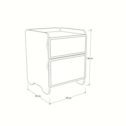 Imagem de Mesa de Cabeceira 2 Gavetas - Cindy C 45cm x P 45cm x A 58cm